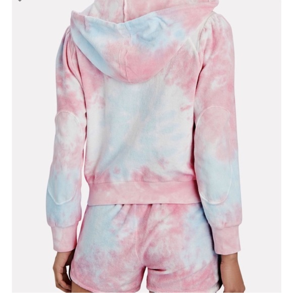 LoveShackFancy Kirby Hoodie Sweatshirt Size Medium Cherry Fizz Tie-Dye Pink Blue - Picture 3 of 12